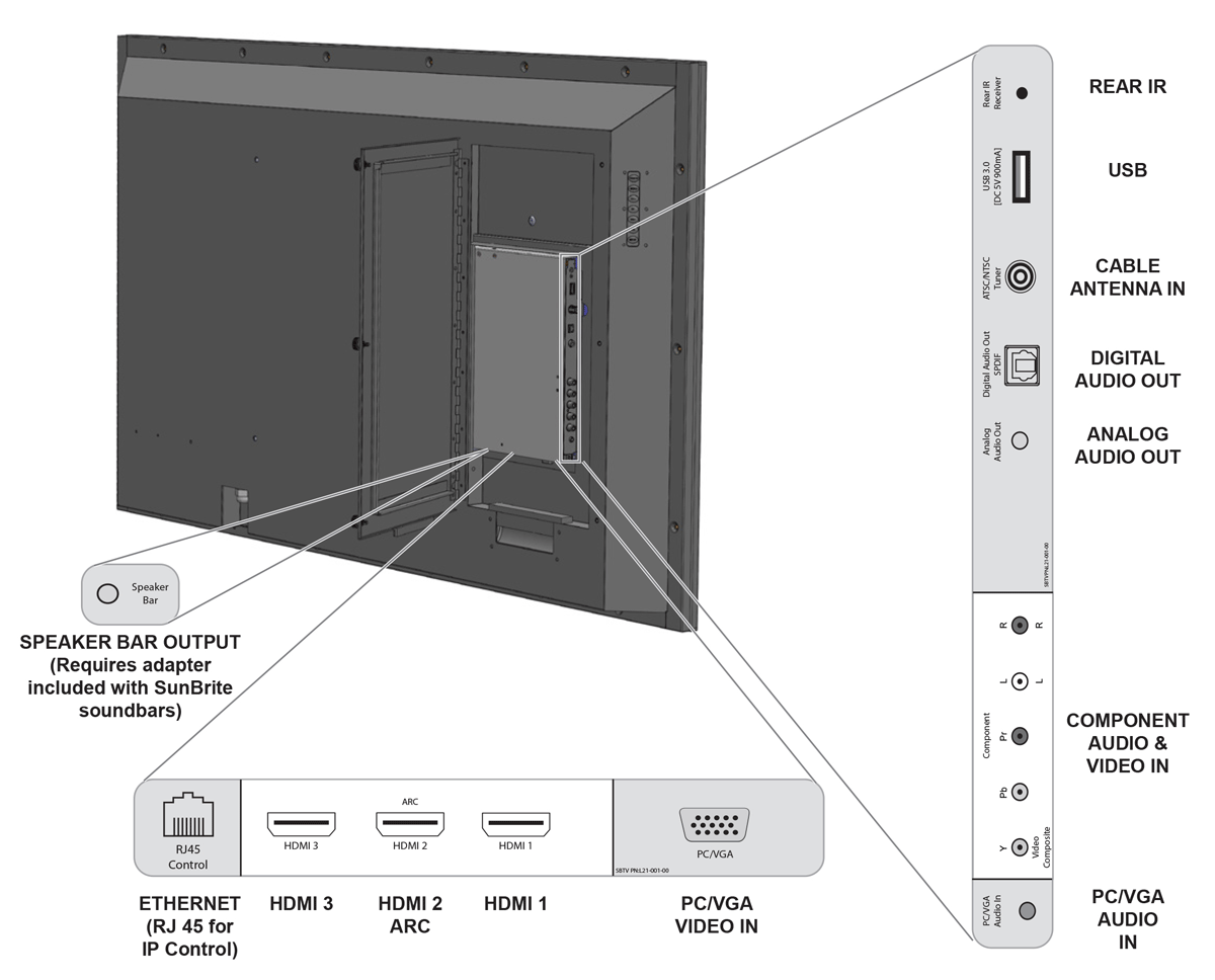 55" Veranda Outdoor LED HDR 4K TV - Full Shade - 2160p - 4K UltraHD TV - SB-V-55-4KHDR-BL