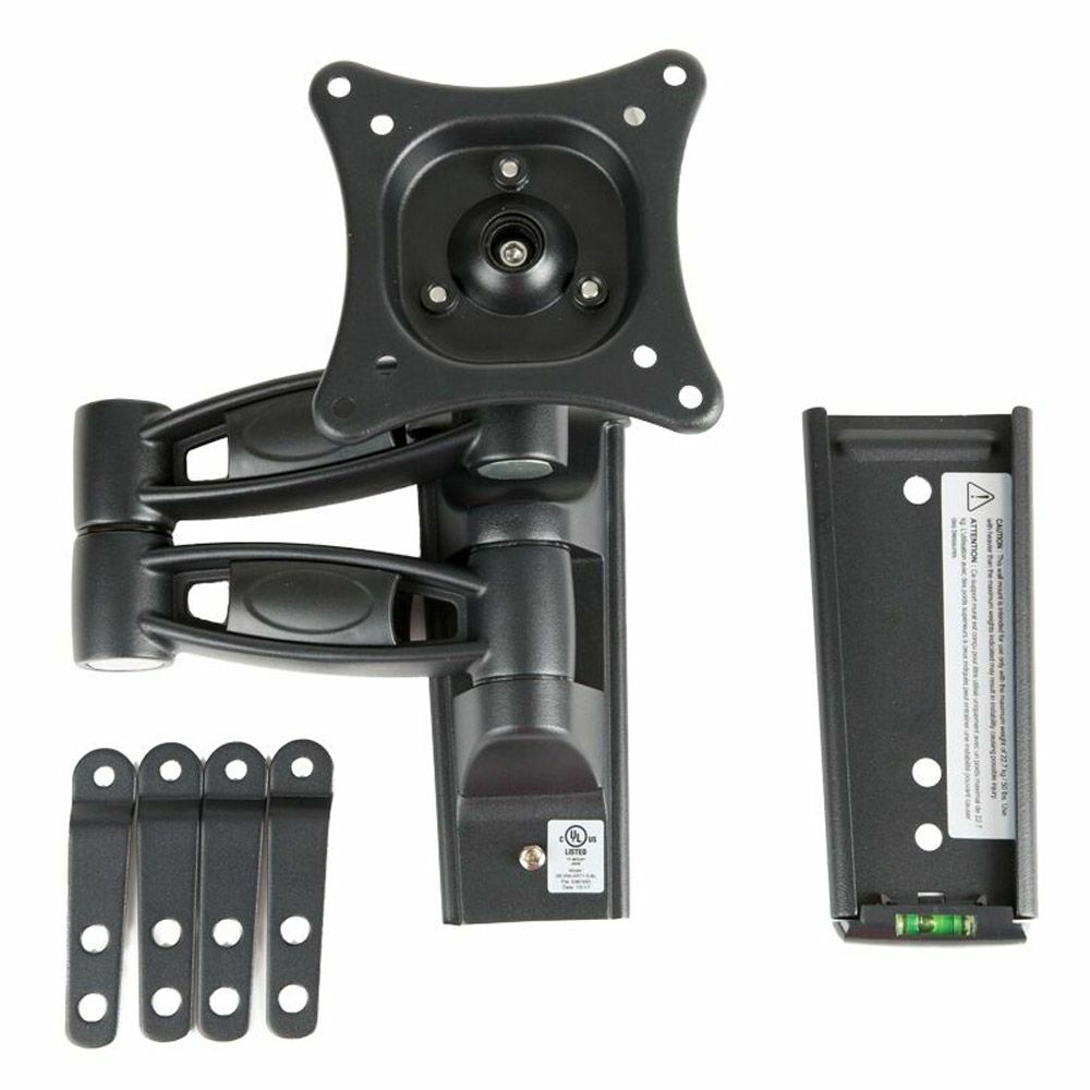 Single Arm Articulating (Full Motion) Outdoor Weatherproof Mount for 32" - 43" TV Screens & Displays - SB-WM-ART1-S-BL (Black)